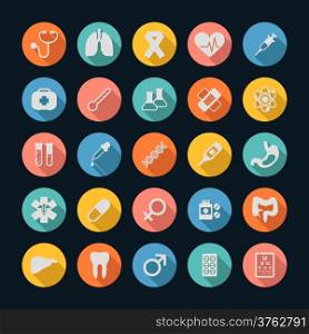 Medical Icons , Long shadow , eps10 vector format