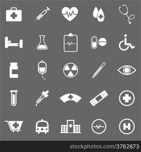 Medical icons on gray background, stock vector