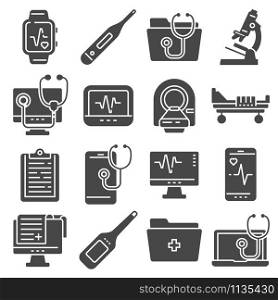Medical icons set on white background