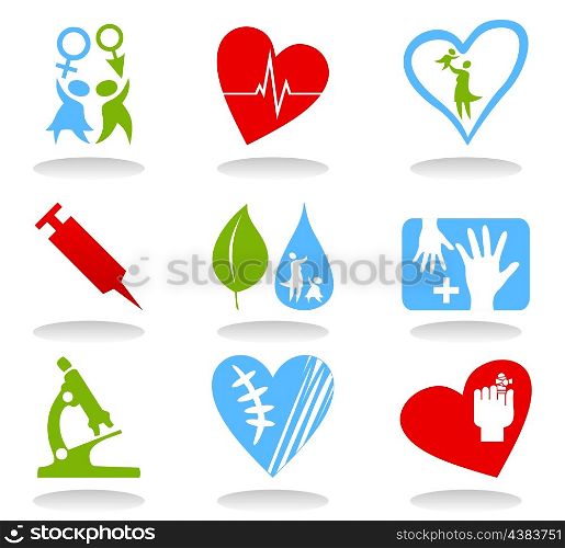 Medical icons6. Collection of icons on a medical theme. A vector illustration