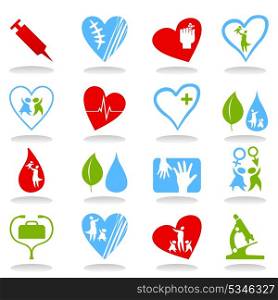 Medical icons7. Collection of icons on a medical theme. A vector illustration