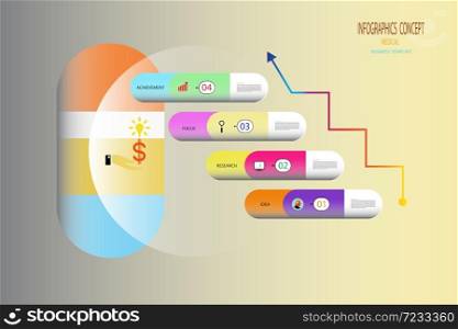 Medical infographics market strategy. Abstract diagram Can be for content, diagram, flowchart, steps, parts, timeline, template, workflow layout,Business concept with options,Vector illustration.