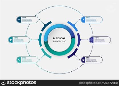 Medical information display Process chart Abstract element of the diagram diagram with step, option, section or process Vector business template for presentation Creative concept for infographic	
