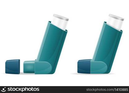 medical inhaler for patients with asthma and shortness of breath in the treatment and prevention of the disease vector illustration isolated on white background