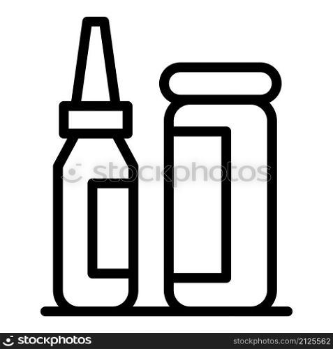 Medical inject icon outline vector. Vaccine injection. Syringe dose. Medical inject icon outline vector. Vaccine injection