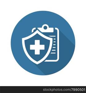 Medical Insurance Icon with Shadow. Flat Design. Isolated Illustration.. Medical Insurance Icon. Flat Design.