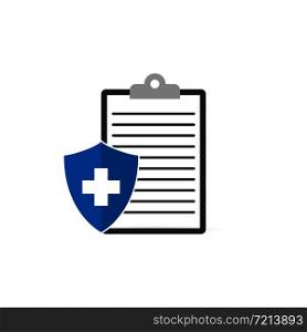 Medical Insurance sign with clipboard. Vector epsq10