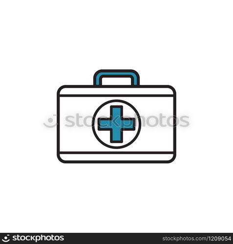 Medical kit bag icon design template