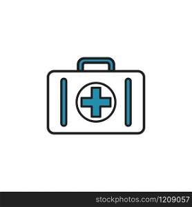 Medical kit bag icon design template