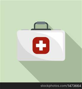 Medical kit icon. Flat illustration of medical kit vector icon for web design. Medical kit icon, flat style