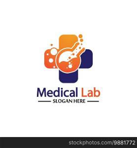 Medical Lab Logo Template Design Vector, Emblem, Design Concept, Creative Symbol, Icon