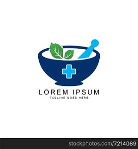 medical leaf bowl logo template