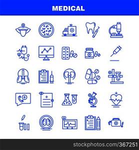 Medical  Line Icons Set For Infographics, Mobile UX/UI Kit And Print Design. Include  File, Document, Letter, Health, Test Tube, Medical, Science, Collection Modern Infographic Logo and Pictogram. - Vector