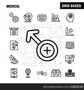 Medical Line Icons Set For Infographics, Mobile UX/UI Kit And Print Design. Include: Tablets, Medical, Medicine, Science, Capsule, Formula, Medical, Medicine, Collection Modern Infographic Logo and Pictogram. - Vector