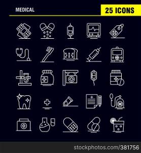 Medical Line Icons Set For Infographics, Mobile UX/UI Kit And Print Design. Include: Slim, Shape, Body, Fitness, Apple, Fruit, Food, Meal, Collection Modern Infographic Logo and Pictogram. - Vector