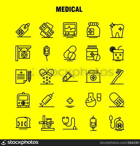 Medical Line Icons Set For Infographics, Mobile UX/UI Kit And Print Design. Include: Slim, Shape, Body, Fitness, Apple, Fruit, Food, Meal, Collection Modern Infographic Logo and Pictogram. - Vector