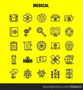 Medical Line Icons Set For Infographics, Mobile UX/UI Kit And Print Design. Include: Lungs, Medical, Body Part, Science, Medicine, Health, Medical, Collection Modern Infographic Logo and Pictogram. - Vector