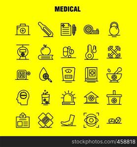 Medical Line Icons Set For Infographics, Mobile UX/UI Kit And Print Design. Include: Test Tube, Science, Medical, Lab, Globe, Medical, Map Collection Modern Infographic Logo and Pictogram. - Vector