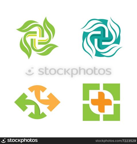 Medical logo template vector icon set