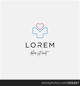 medical love logo design vector illustration. medical love logo design vector isolated icon