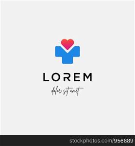medical love logo design vector illustration. medical love logo design vector isolated icon