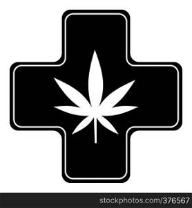 Medical marijuana icon. Simple illustration of medical marijuana vector icon for web. Medical marijuana icon, simple style