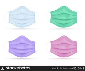 medical mask for protection against diseases and infections transmitted by airborne droplets vector illustration isolated on white background