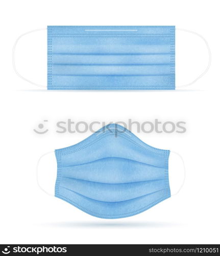 medical mask for protection against diseases and infections transmitted by airborne droplets vector illustration isolated on white background