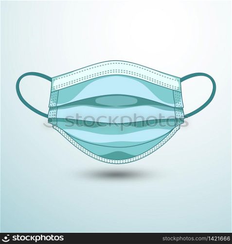 medical masks in isolated ,Icon on White. Protective Mask Virus ,vector illustration