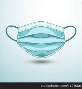 medical masks in isolated ,Icon on White. Protective Mask Virus ,vector illustration