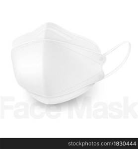 Medical masks new 3D provide superior protection. The 4-layer filter system helps when speaking, coughing or sneezing, the mask does not fall off on white background. Realistic file.