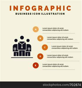 Medical, Medicine, Doctor, Hospital Solid Icon Infographics 5 Steps Presentation Background