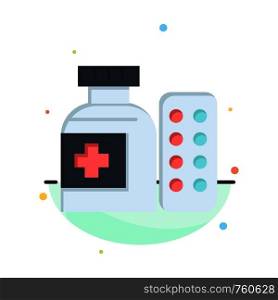 Medical, Medicine, Pills, Hospital Abstract Flat Color Icon Template