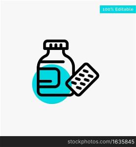 Medical, Medicine, Science turquoise highlight circle point Vector icon