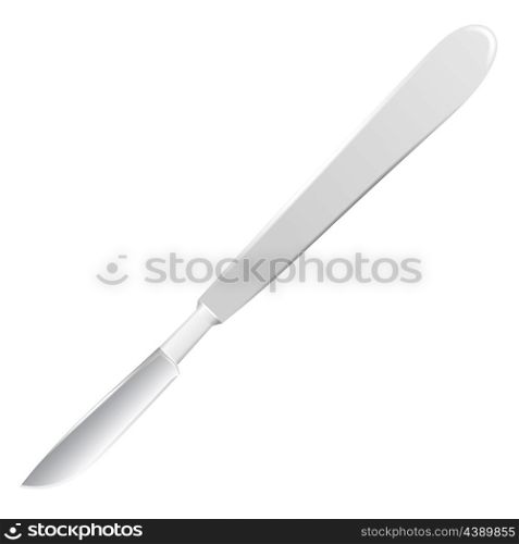 Medical metal scalpel on white background