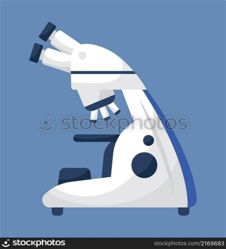Medical microscope flat icon. Measuring equipment for science researching lab. Molecular engineering instrument vector sign for experimental biology or medicine.. Medical microscope flat icon. Measuring equipment for science researching lab. Molecular engineering instrument vector