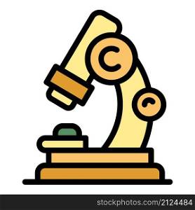 Medical microscope icon. Outline medical microscope vector icon color flat isolated. Medical microscope icon color outline vector