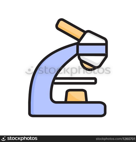 Medical microscope icon vector. Biological, chemical laboratory, medical research. Outline color style for health care.. Medical microscope icon vector. Biological, chemical laboratory, medical research. Outline color style for health
