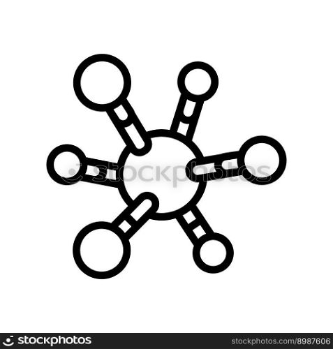 medical molecular structure line icon vector. medical molecular structure sign. isolated contour symbol black illustration. medical molecular structure line icon vector illustration