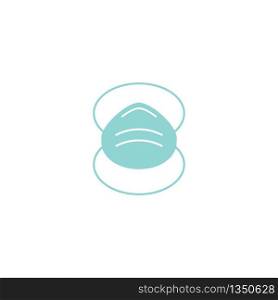 medical N95 mask logo for protecting against virus icon illustration design