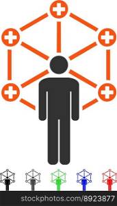 Medical network administrator flat icon vector image