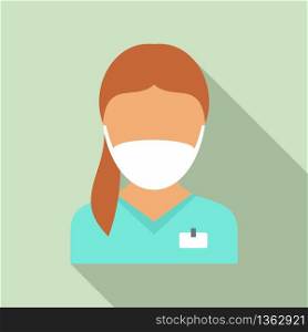 Medical nurse icon. Flat illustration of medical nurse vector icon for web design. Medical nurse icon, flat style