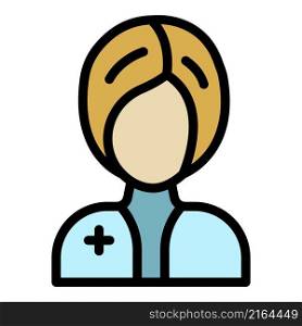 Medical nurse icon. Outline medical nurse vector icon color flat isolated. Medical nurse icon color outline vector