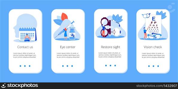 Medical ophthalmologist concept vector. Eyesight check up with tiny people character concept for apps, banner, flyer, card, UI.. Medical ophthalmologist concept vector. Eyesight check up with tiny people character concept for apps, banner, flyer, card