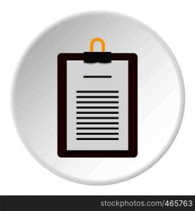 Medical order clipboard icon in flat circle isolated on white vector illustration for web. Medical order clipboard icon circle