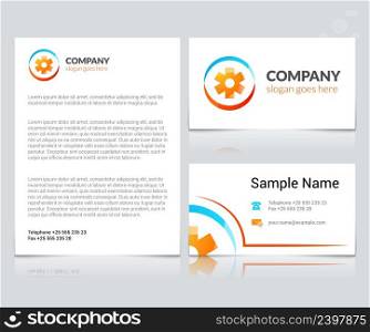 Medical paper business cards set with abstract assistance logos and symbols isolated vector illustration