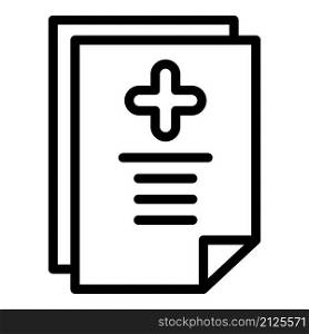 Medical patient certificate icon outline vector. Doctor health. Corona insurance. Medical patient certificate icon outline vector. Doctor health
