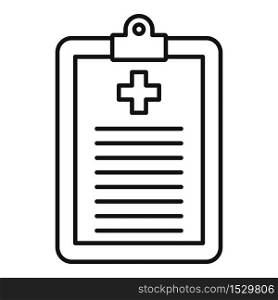 Medical patient clipboard icon. Outline medical patient clipboard vector icon for web design isolated on white background. Medical patient clipboard icon, outline style