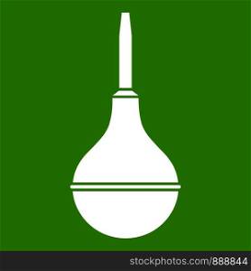 Medical pear icon white isolated on green background. Vector illustration. Medical pear icon green
