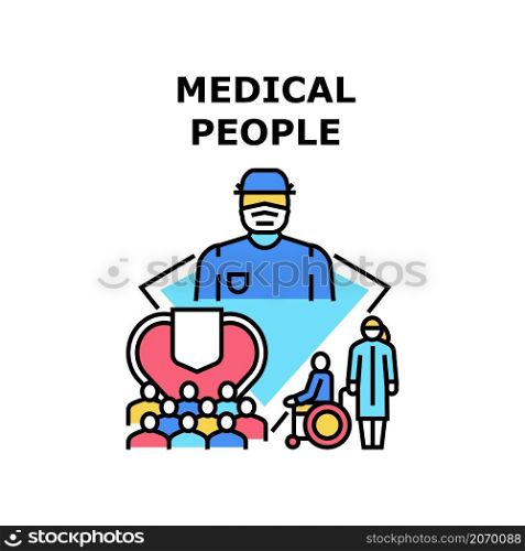 Medical people health. Group man woman. Doctor care. Medicine person. Hospital human staff vector concept color illustration. Medical people icon vector illustration